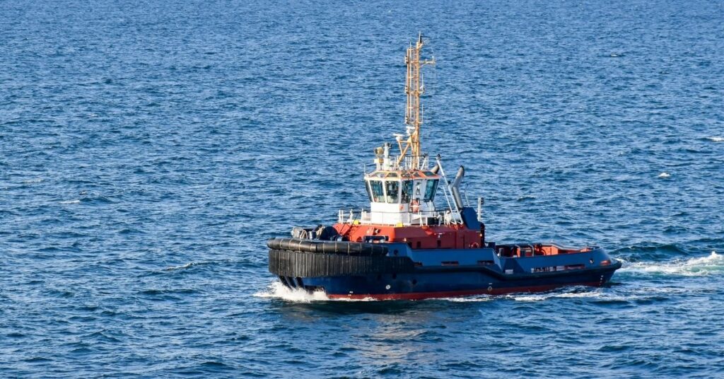 small boat at the sea